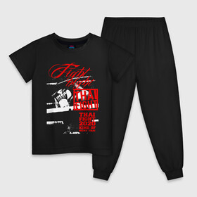 Детская пижама хлопок с принтом Fight night Muay Thai , 100% хлопок |  брюки и футболка прямого кроя, без карманов, на брюках мягкая резинка на поясе и по низу штанин
 | Тематика изображения на принте: boxing | fight night | kikcboxing | mma | muay thai | муай тай | тайский бокс