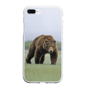 Чехол для iPhone 7Plus/8 Plus матовый с принтом Россия , Силикон | Область печати: задняя сторона чехла, без боковых панелей | bear | field | fur | muzzle | nature | paws | russia | лапы | медведь | поле | природа | россия