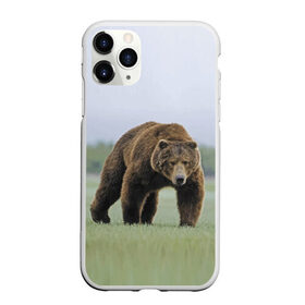 Чехол для iPhone 11 Pro Max матовый с принтом Россия , Силикон |  | bear | field | fur | muzzle | nature | paws | russia | лапы | медведь | поле | природа | россия
