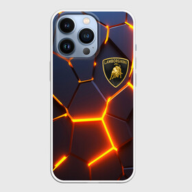 Чехол для iPhone 13 Pro с принтом LAMBORGHINI | 3D ПЛИТЫ ,  |  | Тематика изображения на принте: auto | brand | lamborghini | sport | авто | автомобиль | автомобильные | бренд | ламборгини | марка | машины | спорт