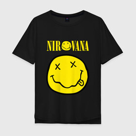 Мужская футболка хлопок Oversize с принтом NIRVANA , 100% хлопок | свободный крой, круглый ворот, “спинка” длиннее передней части | nirvana | nirvana smells | nirvana smells like | teen spirit | курт кобейн | нирвана | нирвана песни.