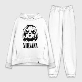 Женский костюм хлопок Oversize с принтом NIRVANA ,  |  | nirvana | nirvana smells | nirvana smells like | teen spirit | курт кобейн | нирвана | нирвана песни.