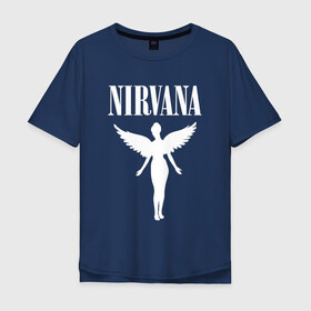 Мужская футболка хлопок Oversize с принтом NIRVANA , 100% хлопок | свободный крой, круглый ворот, “спинка” длиннее передней части | nirvana | nirvana smells | nirvana smells like | teen spirit | курт кобейн | нирвана | нирвана песни.