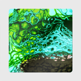 Магнит виниловый Квадрат с принтом Кислотные разводы краски , полимерный материал с магнитным слоем | размер 9*9 см, закругленные углы | Тематика изображения на принте: doodling | pattern | textures | tiles | абстракция | бирюзовый | градиент | детали | дудлинг | зеленый | капли | кислота | кляксы | коллаж | коричневый | краска | микс | паттерны | полоски | пятна | салатный | смесь