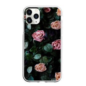 Чехол для iPhone 11 Pro матовый с принтом PINK ROSES , Силикон |  | листья | растения | розовые | розы | цветы