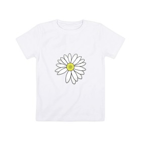 Детская футболка хлопок с принтом Ромашка , 100% хлопок | круглый вырез горловины, полуприлегающий силуэт, длина до линии бедер | белый цветок | лепестки | природа | растение | ромашка | цветок