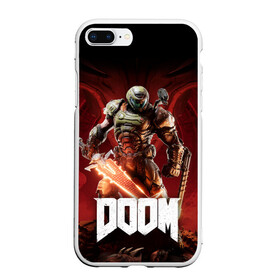 Чехол для iPhone 7Plus/8 Plus матовый с принтом Doom , Силикон | Область печати: задняя сторона чехла, без боковых панелей | aerospace | corporation | doom | doomguy | eternal | mars | shooter | slayer | uac | union | дум | корпорация | марс | объединённая | палач | рока | солдат | шутер