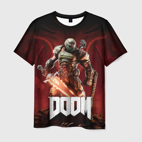 Мужская футболка 3D с принтом Doom , 100% полиэфир | прямой крой, круглый вырез горловины, длина до линии бедер | aerospace | corporation | doom | doomguy | eternal | mars | shooter | slayer | uac | union | дум | корпорация | марс | объединённая | палач | рока | солдат | шутер