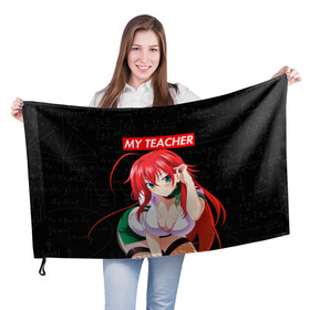 Флаг 3D с принтом SENPAI [MY TEACHER] , 100% полиэстер | плотность ткани — 95 г/м2, размер — 67 х 109 см. Принт наносится с одной стороны | ahegao | anime | japan | manga | sempai | senpai | аниме | ахегао | лицо | манга | семпай | сенпай | япония