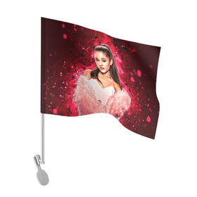 Флаг для автомобиля с принтом Ariana , 100% полиэстер | Размер: 30*21 см | ariana grande | music | singer | альбом | ариана гранде | арт | девушки | звезда | знаменитость | любимые | музыка | певцы | персонаж | портрет | сша