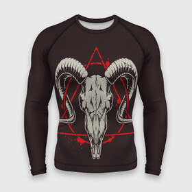 Мужской рашгард 3D с принтом Культ ,  |  | demon | devil | fashion | goat | hell | horror | monster | satan | skull | style | ад | демон | дьявол | козёл | мода | монстр | сатана | стиль | ужас | череп