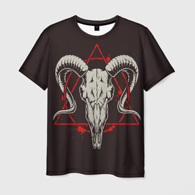 Мужская футболка 3D с принтом Культ , 100% полиэфир | прямой крой, круглый вырез горловины, длина до линии бедер | demon | devil | fashion | goat | hell | horror | monster | satan | skull | style | ад | демон | дьявол | козёл | мода | монстр | сатана | стиль | ужас | череп