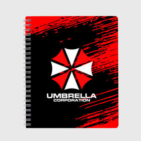 Тетрадь с принтом Umbrella Corporation , 100% бумага | 48 листов, плотность листов — 60 г/м2, плотность картонной обложки — 250 г/м2. Листы скреплены сбоку удобной пружинной спиралью. Уголки страниц и обложки скругленные. Цвет линий — светло-серый
 | resident evil | umbrella corporation | амбрелла | амбрелла корпорейшн | вирус | вымышленная военная и фармацевтическая корпорация | игра | умбрелла