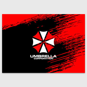 Поздравительная открытка с принтом Umbrella Corporation. , 100% бумага | плотность бумаги 280 г/м2, матовая, на обратной стороне линовка и место для марки
 | Тематика изображения на принте: resident evil | umbrella corporation | амбрелла | амбрелла корпорейшн | вирус | вымышленная военная и фармацевтическая корпорация | игра | умбрелла