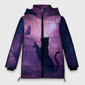 Женская зимняя куртка 3D с принтом Бабочка кот силуэт фиолетовый , верх — 100% полиэстер; подкладка — 100% полиэстер; утеплитель — 100% полиэстер | длина ниже бедра, силуэт Оверсайз. Есть воротник-стойка, отстегивающийся капюшон и ветрозащитная планка. 

Боковые карманы с листочкой на кнопках и внутренний карман на молнии | арт | бабочка | графика | дым | звезды | космос | кот | молния | образ | персонаж | рисунок | силуэт | сиреневый | туман | фантастика | фиолетовый | фэнтези | черная кошка | чернильный
