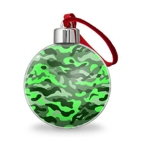 Ёлочный шар с принтом CAMOUFLAGE GREEN , Пластик | Диаметр: 77 мм | Тематика изображения на принте: camouflage | армия | военная форма | военный | вооружение | вооруженные силы | защита | защитный цвет | зеленый | камуфляж | маскировка | солдат | униформа | форма