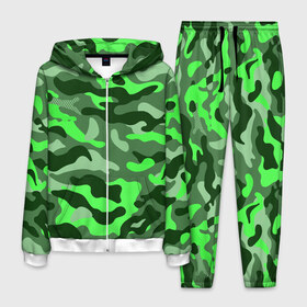 Мужской костюм 3D с принтом CAMOUFLAGE GREEN , 100% полиэстер | Манжеты и пояс оформлены тканевой резинкой, двухслойный капюшон со шнурком для регулировки, карманы спереди | camouflage | армия | военная форма | военный | вооружение | вооруженные силы | защита | защитный цвет | зеленый | камуфляж | маскировка | солдат | униформа | форма