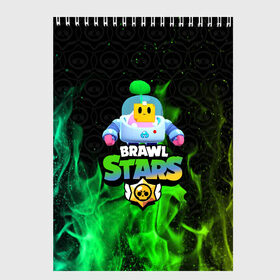 Скетчбук с принтом Sprout Brawl Stars , 100% бумага
 | 48 листов, плотность листов — 100 г/м2, плотность картонной обложки — 250 г/м2. Листы скреплены сверху удобной пружинной спиралью | brawl | brawl stars | sprout | бравл | бравл старс | росток | спраут | спраут brawl stars | спроут