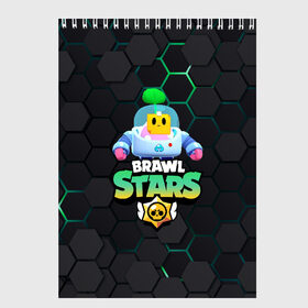 Скетчбук с принтом Sprout Brawl Stars , 100% бумага
 | 48 листов, плотность листов — 100 г/м2, плотность картонной обложки — 250 г/м2. Листы скреплены сверху удобной пружинной спиралью | brawl | brawl stars | sprout | бравл | бравл старс | росток | спраут | спраут brawl stars | спроут