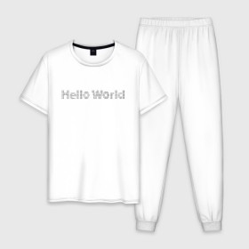 Мужская пижама хлопок с принтом Hello, World! , 100% хлопок | брюки и футболка прямого кроя, без карманов, на брюках мягкая резинка на поясе и по низу штанин
 | hello world | привет мир | программирование | хеллоу ворлд
