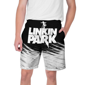 Мужские шорты 3D с принтом LINKIN PARK [9] ,  полиэстер 100% | прямой крой, два кармана без застежек по бокам. Мягкая трикотажная резинка на поясе, внутри которой широкие завязки. Длина чуть выше колен | linkin | linkin park | music | park | rock | линкин | линкин парк | музыка | парк | рок
