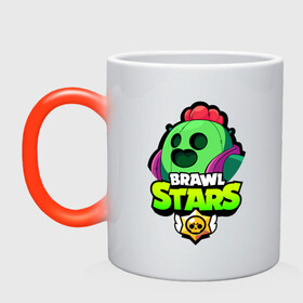 Кружка хамелеон с принтом BRAWL STARS SPIKE , керамика | меняет цвет при нагревании, емкость 330 мл | Тематика изображения на принте: bibi | brawl stars | coach mike | crow | leon | leon shark | max | mecha crow | mr.p | phoenix | sally leon | spike | sprout | unicorn | virus 8 bit | werewolf | ворон | оборотень | пингвин