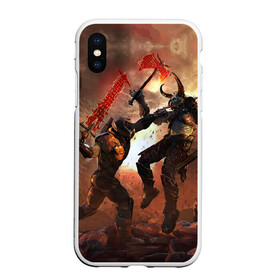 Чехол для iPhone XS Max матовый с принтом Doom Eternal , Силикон | Область печати: задняя сторона чехла, без боковых панелей | demon | doom | doom slayer | doomguy | eternal | face | games | marauder | mask | демон | дум | игры | лицо | мародер | маска | палач рока | шлем