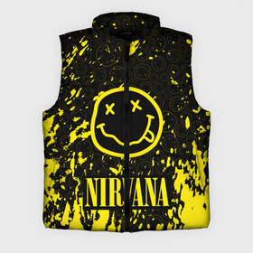 Мужской жилет утепленный 3D с принтом NIRVANA ,  |  | nirvana | nirvana smells like | rock | teen spirit | курт кобейн | нирвана | песни | рок.