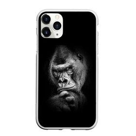 Чехол для iPhone 11 Pro Max матовый с принтом Ruanda , Силикон |  | eyes | gorilla | muzzle | nostrils | paw | ruanda | view | взгляд | глаза | горилла | животные | лапа | ноздри | руанда