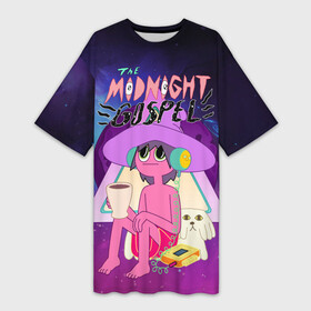 Платье-футболка 3D с принтом The Midnight Gospel ,  |  | clancy | the midnight gospel | клэнси | полночная проповедь | полуночная проповедь | полуночное евангелие