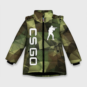 Зимняя куртка для девочек 3D с принтом CS GO CAMOUFLAGE , ткань верха — 100% полиэстер; подклад — 100% полиэстер, утеплитель — 100% полиэстер. | длина ниже бедра, удлиненная спинка, воротник стойка и отстегивающийся капюшон. Есть боковые карманы с листочкой на кнопках, утяжки по низу изделия и внутренний карман на молнии. 

Предусмотрены светоотражающий принт на спинке, радужный светоотражающий элемент на пуллере молнии и на резинке для утяжки. | astralis | awp | counter strike | cs go | cs go global offensive | cs:go | faze clan | hyper beast | team liquid | астралис | кс го | тим ликвид | фейз клан | хайпер бист