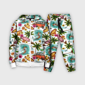Детский костюм 3D с принтом Летнее Настроение ,  |  | волны | деревья | купальник | лето | листья | море | океан | остров | отпуск | пальмы | пляж | природа | птицы | путешествие | серфинг | солнце | спорт | таиланд | тропики | туризм | цветы