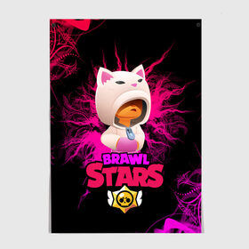 Постер с принтом LEON CAT | BRAWL STARS , 100% бумага
 | бумага, плотность 150 мг. Матовая, но за счет высокого коэффициента гладкости имеет небольшой блеск и дает на свету блики, но в отличии от глянцевой бумаги не покрыта лаком | bea | brawl | brawl stars | carl | cat | cтарс | leon | poco | shelly | spike | stars | unicorn | беа | бравл | девочке | единорог | игра | игры | кот | котик | кошка | леон | поко | розовая | спайк | цветы | шелли