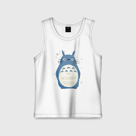 Детская майка хлопок с принтом My Neighbor Totoro синий заяц ,  |  | totoro | аниме | мой сосед тоторо | мультфильм | тоторо | фэнтези | хаяо миядзаки