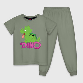 Детская пижама хлопок с принтом BABYDINO , 100% хлопок |  брюки и футболка прямого кроя, без карманов, на брюках мягкая резинка на поясе и по низу штанин
 | bamm bamm rubble | barney rubble | bedrock | betty rubble | dino | flintstones | fred flintstone | hoppy | pebbles | stone age | vdgerir | wilma | флинстоун | флинтстоун