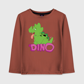 Детский лонгслив хлопок с принтом BABYDINO , 100% хлопок | круглый вырез горловины, полуприлегающий силуэт, длина до линии бедер | bamm bamm rubble | barney rubble | bedrock | betty rubble | dino | flintstones | fred flintstone | hoppy | pebbles | stone age | vdgerir | wilma | флинстоун | флинтстоун