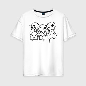Женская футболка хлопок Oversize с принтом Кодама , 100% хлопок | свободный крой, круглый ворот, спущенный рукав, длина до линии бедер
 | princess mononoke | аниме | студия «гибли»