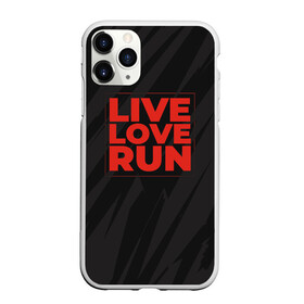 Чехол для iPhone 11 Pro матовый с принтом Live Love Run , Силикон |  | russia running | russiarunning | бег | раша ранинг | спорт