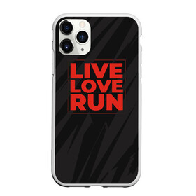 Чехол для iPhone 11 Pro Max матовый с принтом Live Love Run , Силикон |  | russia running | russiarunning | бег | раша ранинг | спорт