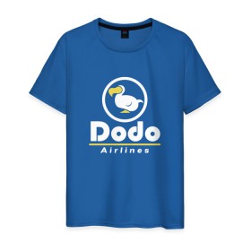 Мужская футболка хлопок с принтом Dodo Airlines , 100% хлопок | прямой крой, круглый вырез горловины, длина до линии бедер, слегка спущенное плечо. | Тематика изображения на принте: animal crossing | dodo airlines | new horizons | авиаперевозчик | вымышленная компания | доставка | мем | мемы | почта | самолёты | транспорт