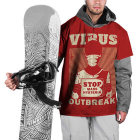 Накидка на куртку 3D с принтом Virus Outbreak , 100% полиэстер |  | art | coronavirus | man | mask | pandemic | stayhome | stopcovid19 | virus | арт | вирус | коронавирус | маска | пандемия | человек