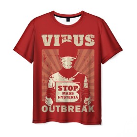 Мужская футболка 3D с принтом Virus Outbreak , 100% полиэфир | прямой крой, круглый вырез горловины, длина до линии бедер | art | coronavirus | man | mask | pandemic | stayhome | stopcovid19 | virus | арт | вирус | коронавирус | маска | пандемия | человек
