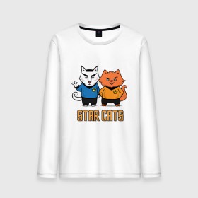 Мужской лонгслив хлопок с принтом Star Cats , 100% хлопок |  | animal | cat | cute | kitty | meow | друг | животные | киска | китти | кот | котенок | котик | кошечка | кошка | лев | леопард | милый | мур | мяу | пантера | питомец | рысь | тигр | улыбка