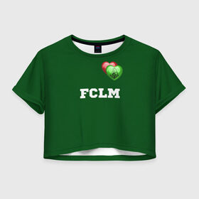 Женская футболка Crop-top 3D с принтом Локомотив , 100% полиэстер | круглая горловина, длина футболки до линии талии, рукава с отворотами | локомотив | москва | спорт | фк локомотив