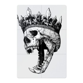 Магнитный плакат 2Х3 с принтом Fangs , Полимерный материал с магнитным слоем | 6 деталей размером 9*9 см | Тематика изображения на принте: crown | fangs | jaw | orbits | skull | teeth | елазницы | зубы | клыки | корона | оскал | пасть | череп