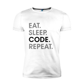 Мужская футболка премиум с принтом Жизнь программиста , 92% хлопок, 8% лайкра | приталенный силуэт, круглый вырез ворота, длина до линии бедра, короткий рукав | code | developer | programmer | айтишник | девелопер | инженер | код | программа | программирование | программист | профессия | разработчик | технарь | тыжпрограммист