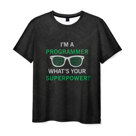 Мужская футболка 3D с принтом Programmer , 100% полиэфир | прямой крой, круглый вырез горловины, длина до линии бедер | code | developer | programmer | айтишник | девелопер | инженер | код | программа | программирование | программист | профессия | разработчик | технарь | тыжпрограммист