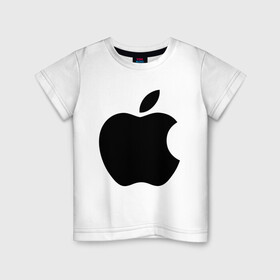 Детская футболка хлопок с принтом Apple , 100% хлопок | круглый вырез горловины, полуприлегающий силуэт, длина до линии бедер | apple | техника | яблоко
