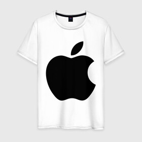 Мужская футболка хлопок с принтом Apple , 100% хлопок | прямой крой, круглый вырез горловины, длина до линии бедер, слегка спущенное плечо. | apple | техника | яблоко