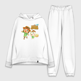 Женский костюм хлопок Oversize с принтом Animal Crossing ,  |  | animal crossing | animal crossing: new horizons | animals | blazers | digby | games | isabelle | japan | k.k. slider | mabel | nintendo | timmy | tom nook | tommy | блейзерс | дигби | животные | игры | изабель | к.к. слайдер | мэйбл | нинт